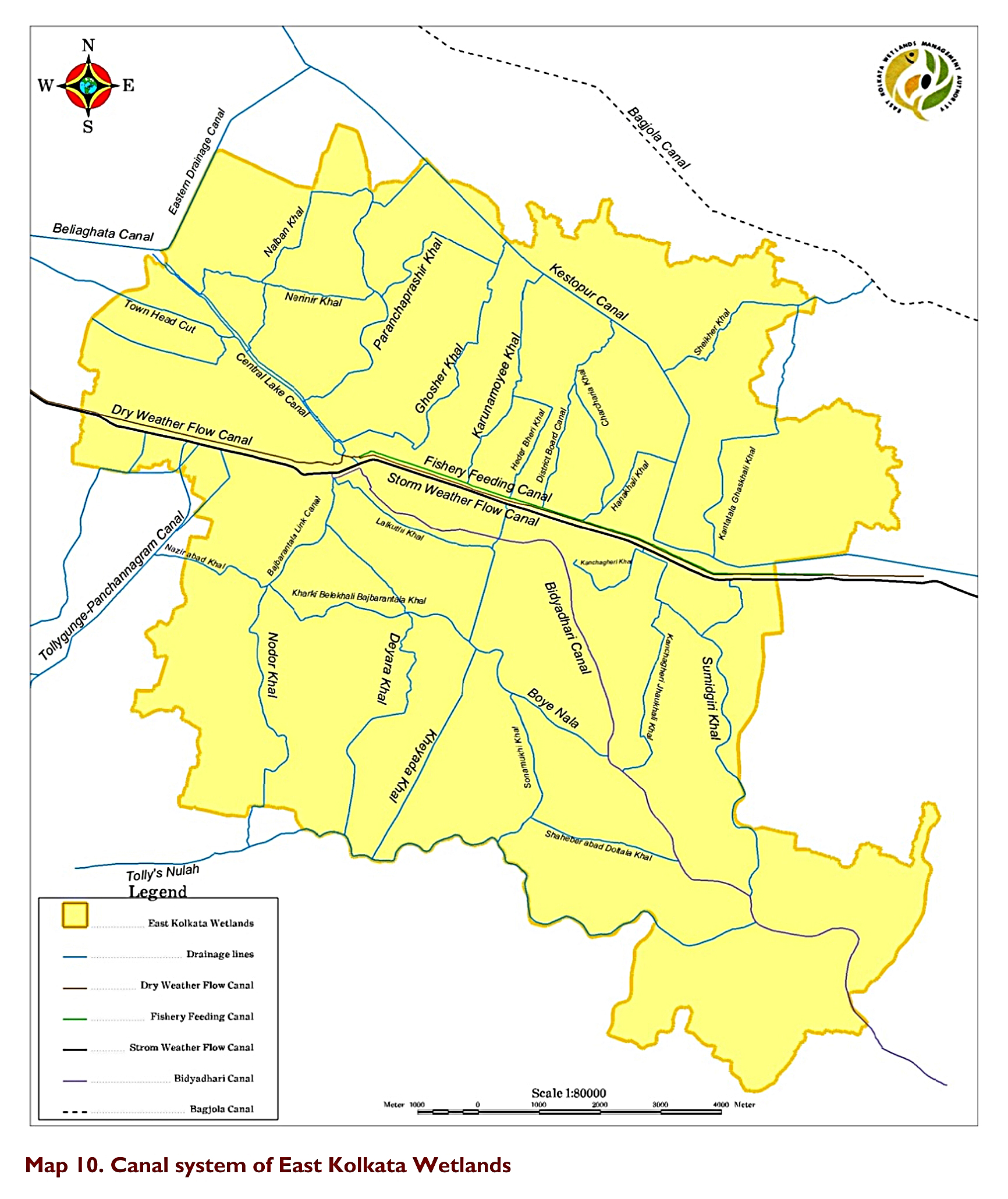 Canal system of East Kolkata Wetlands